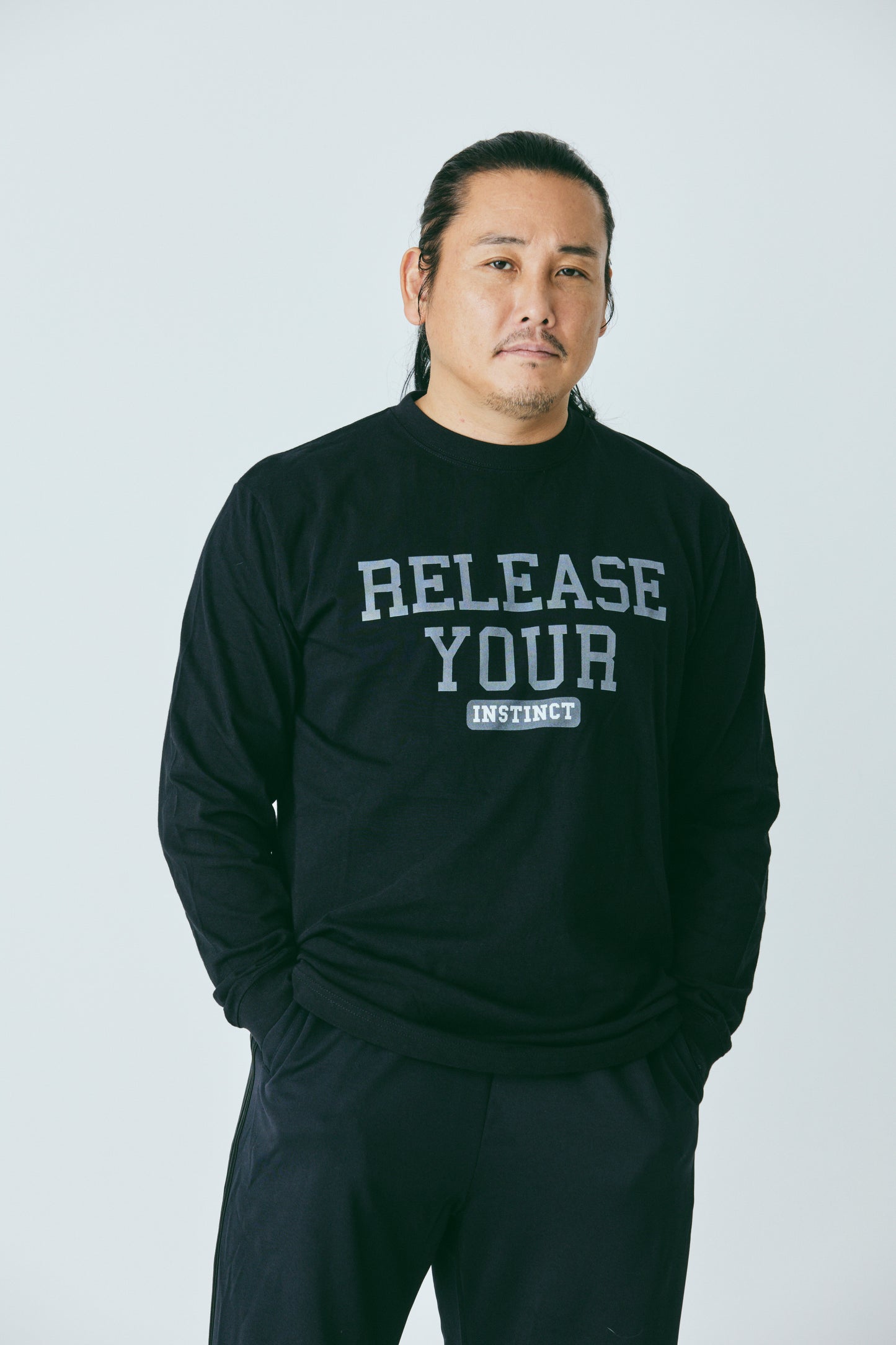 "Release Your Instinct" College Logo OverSized Long T-Shirts