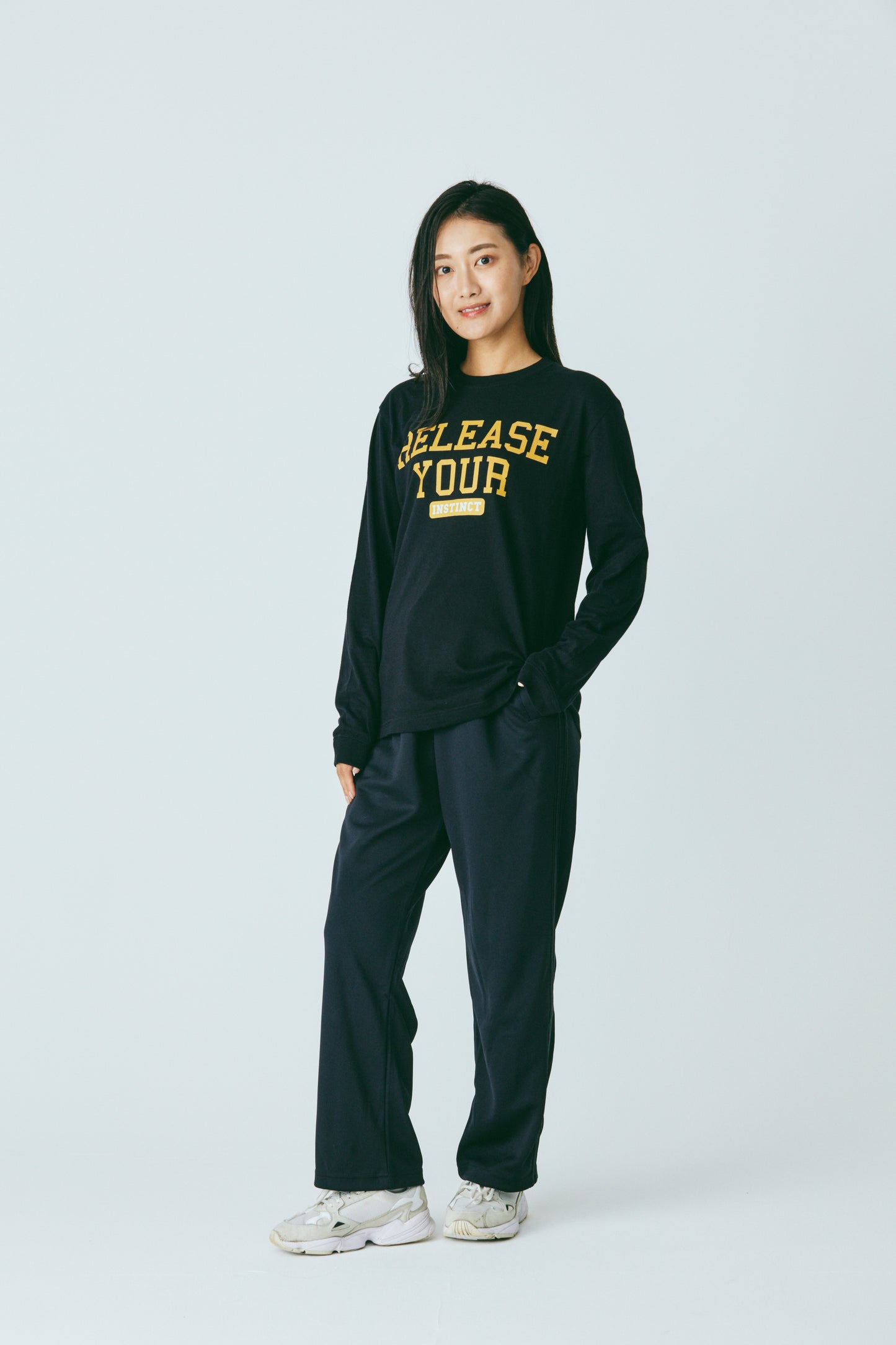 "Release Your Instinct" College Logo OverSized Long T-Shirts