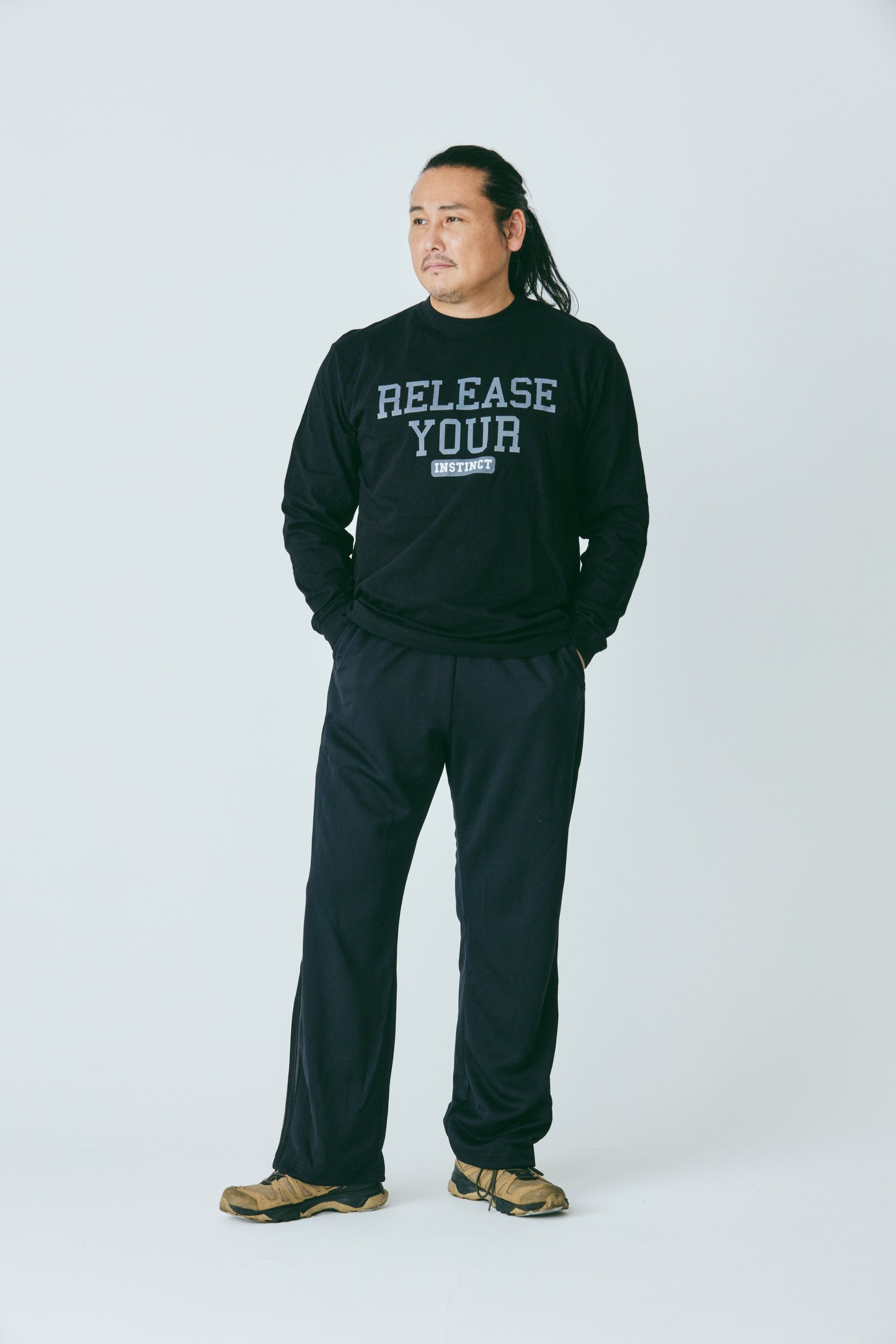 "Release Your Instinct" College Logo OverSized Long T-Shirts